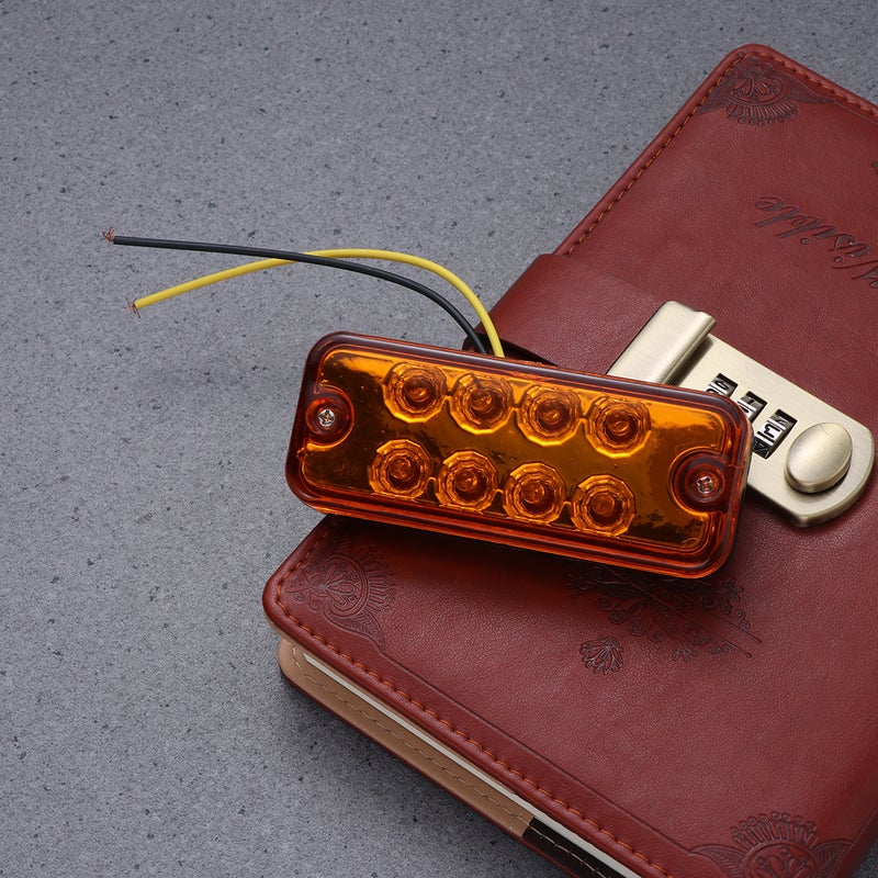 24V 8 LEDs 6000K Side Marker Lights Indicator Lamps for Truck Trailer (Yellow) - Image 1