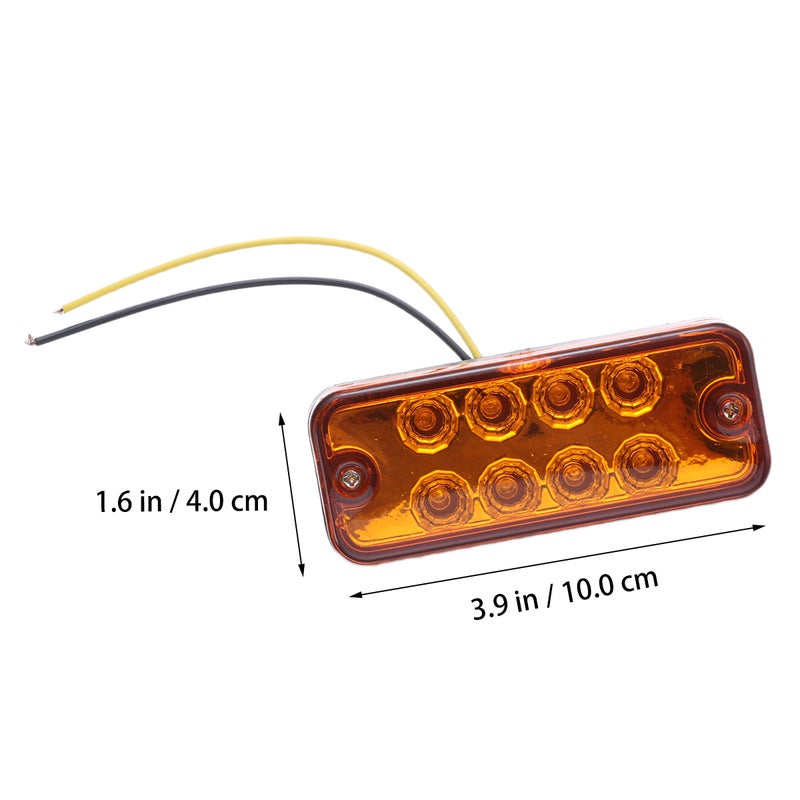 24V 8 LEDs 6000K Side Marker Lights Indicator Lamps for Truck Trailer (Yellow) - Image 3