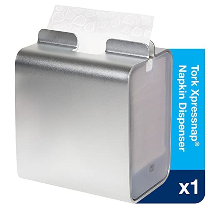 Tork Napkins Napkin Dispenser Image Xpressnap Tabletop Aluminum Napkin Holder for Everyday Use Holds Up To 150 2-Ply Napkins 8.23x7.1x5.91" (HxWxD) - Image 5