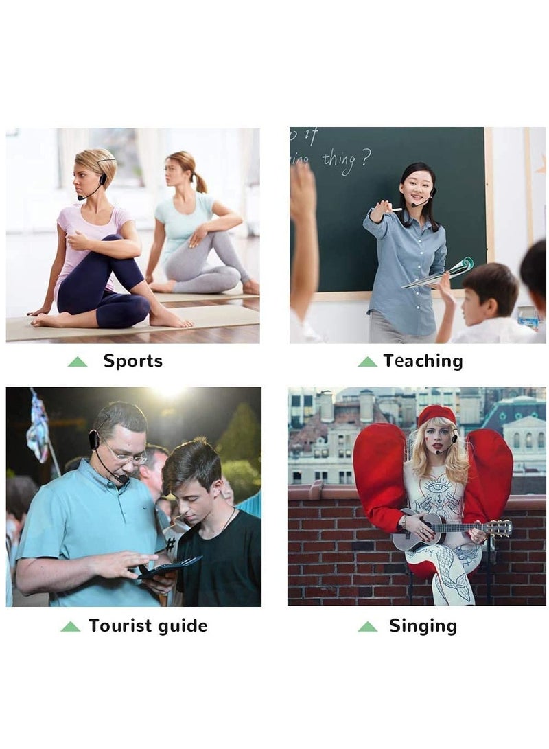 SYOSI Wireless Microphone Headset, UHF Wireless Mic Headset and Handheld 2 in 1, 165 ft Range for Voice Amplifier, Stage Speakers  Teacher Tour Guides Fitness Instructor - Image 4