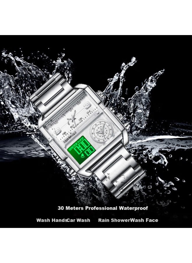 Fairwhale Dual Display Automatic Mechanical Wind Student Electronic Watch Men's National Sports Watch Fw-4270-2