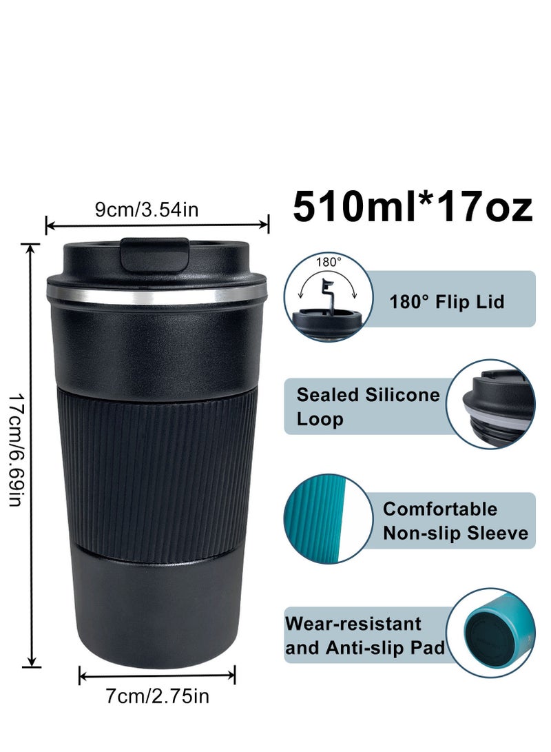 ROEIEIS Travel Mugs, Insulated Cup With Leakproof Lid - Reusable Travel Mug - Car Cup - Stainless Steel Mug for Hot and Cold Coffee, Water and Tea - Image 3