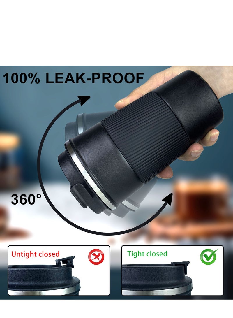 ROEIEIS Travel Mugs, Insulated Cup With Leakproof Lid - Reusable Travel Mug - Car Cup - Stainless Steel Mug for Hot and Cold Coffee, Water and Tea - Image 2