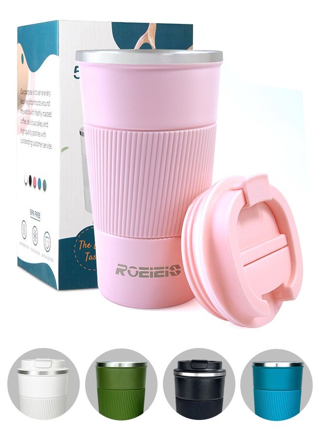 ROEIEIS Travel Mugs, Insulated Cup With Leakproof Lid - Reusable Travel Mug - Car Cup - Stainless Steel Mug for Hot and Cold Coffee, Water and Tea - Image 1