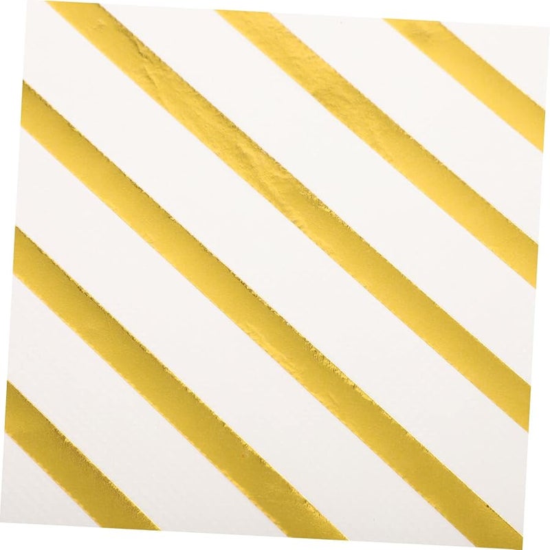 مناديل ورقية رقائق ذهبية 40 ورقة لينة قابلة للامتصاص للاستخدام لمرة واحدة لحفلات الزفاف والولائم والعشاء - Image 5