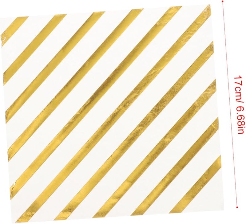 مناديل ورقية رقائق ذهبية 40 ورقة لينة قابلة للامتصاص للاستخدام لمرة واحدة لحفلات الزفاف والولائم والعشاء - Image 3