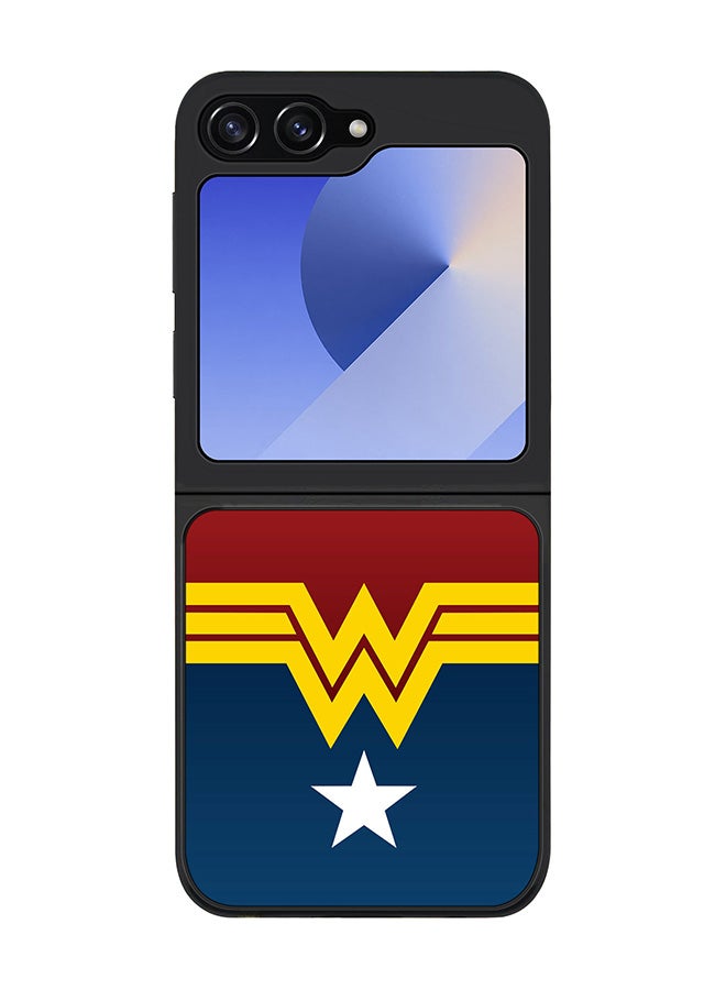 Stylizedd Rugged Black edge case for Samsung Galaxy Z Flip7 FE, Slim fit Soft Case Flexible Rubber Edges Anti Drop TPU Gel Thin Cover -  Wonder Woman - Image 1
