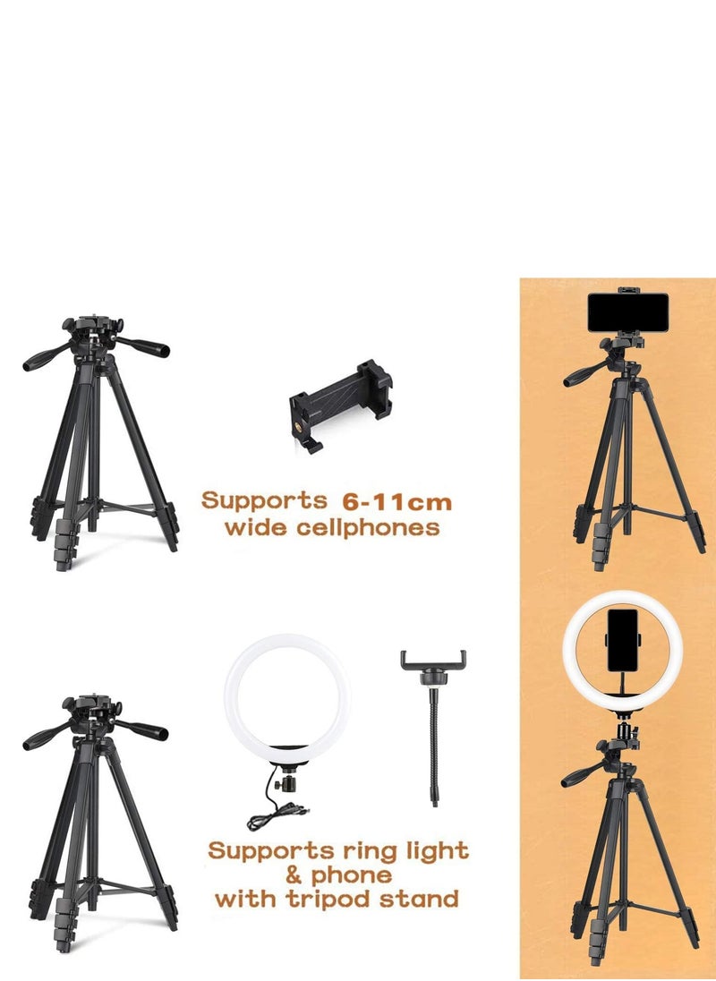 East Lady - 3000.0 mAh 10 Inch Ring Light Tripod Mount  woth remote control Live Broadcast Dual Phone Bracket Multicolour - Image 1