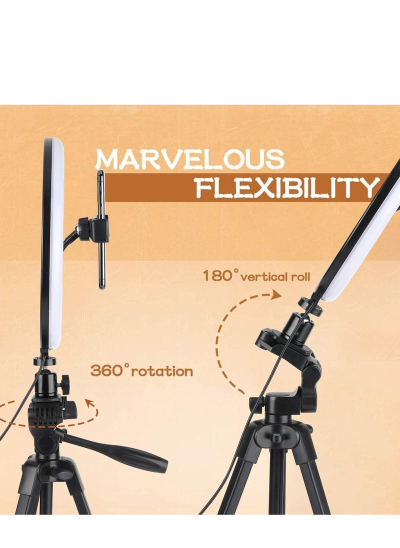 East Lady - 3000.0 mAh 10 Inch Ring Light Tripod Mount  woth remote control Live Broadcast Dual Phone Bracket Multicolour - Image 1