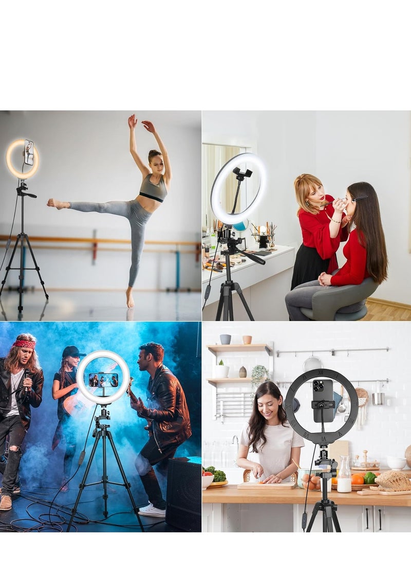 East Lady - 3000.0 mAh 10 Inch Ring Light Tripod Mount  woth remote control Live Broadcast Dual Phone Bracket Multicolour - Image 1
