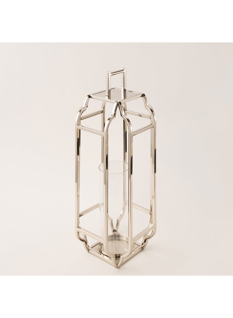 Homez stainless steel silver lantern 23*23*58 cm - Image 2