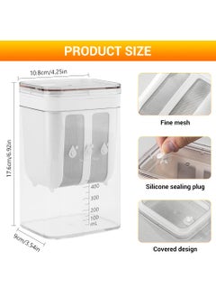 HASTHIP HASTHIP® 1100ML Greek Yogurt Strainer, Yogurt Filter Milk Strainer with Fine Mesh Bag, Multifunctional Yoghurt Filter Hung Curd Strainer Box Curd Maker for Making Thick Greek Yogurt, Soybean Milk  - Image 2