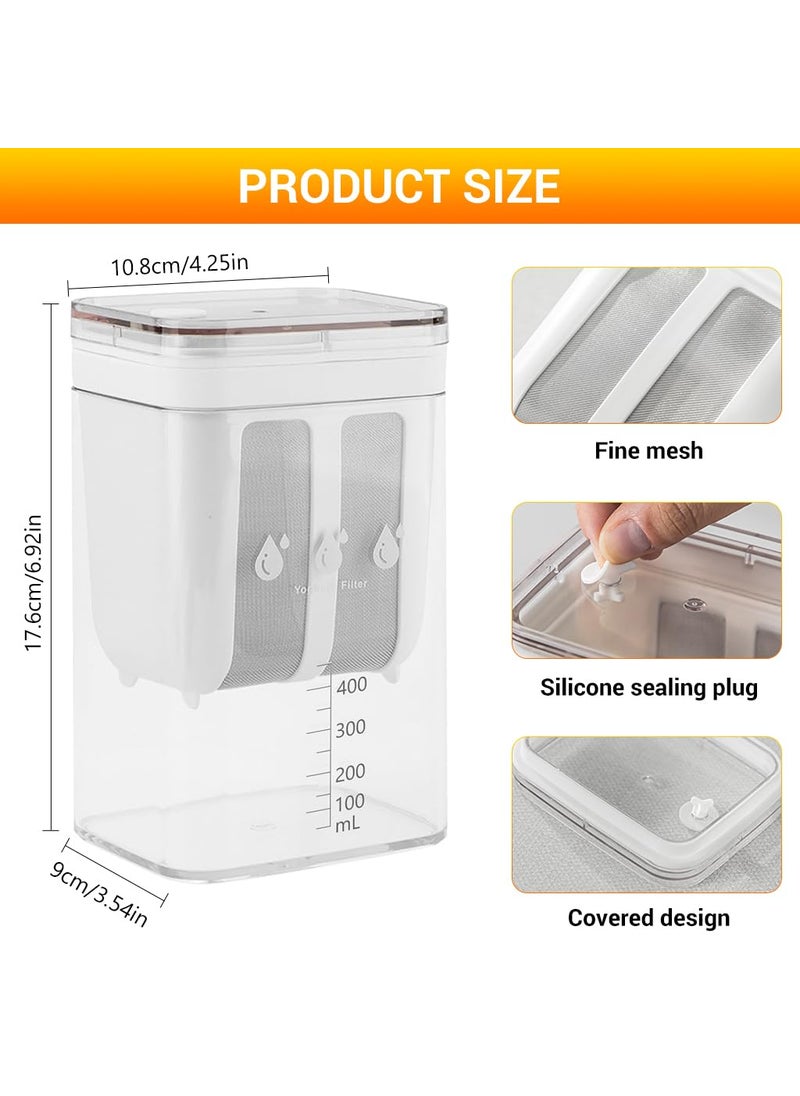 HASTHIP - HASTHIP® 1100ML Greek Yogurt Strainer, Yogurt Filter Milk Strainer with Fine Mesh Bag, Multifunctional Yoghurt Filter Hung Curd Strainer Box Curd Maker for Making Thick Greek Yogurt, Soybean Milk - Image 1