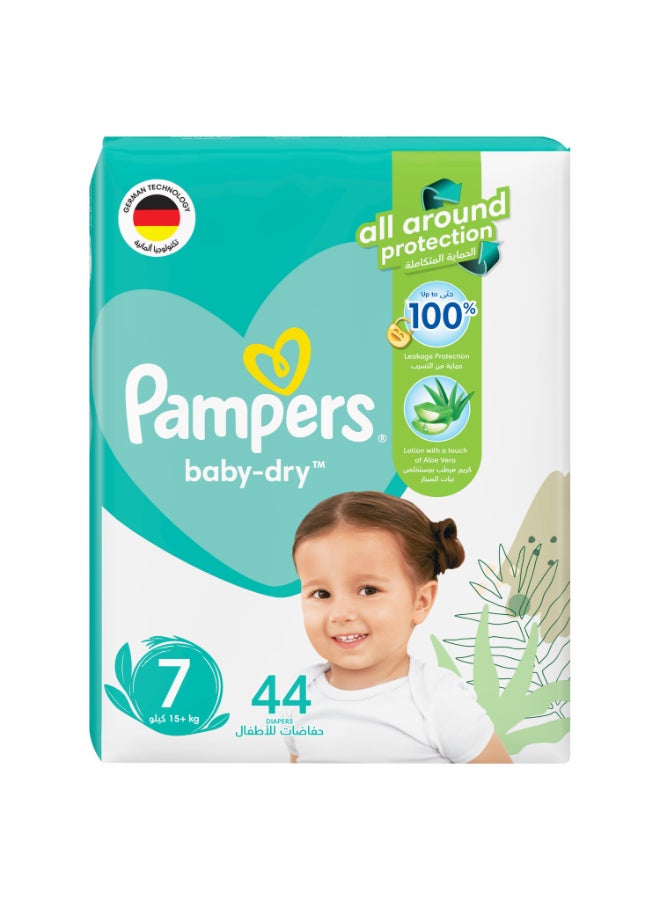 Pampers Aloe Vera Taped Diapers Size 7 Giant Pack 44 Count - Image 2