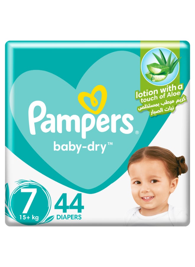 Pampers Aloe Vera Taped Diapers Size 7 Giant Pack 44 Count - Image 1