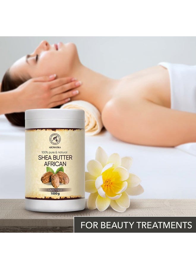 Aromatika - AROMATIKA Shea Butter 35 Oz - Unrefined & Cold Pressed - Africa - Ghana - 100% Pure & Natural Shea Butter Body Butter - Unrefined Raw - Intensive Care for The Face - Body - Hair - Image 1