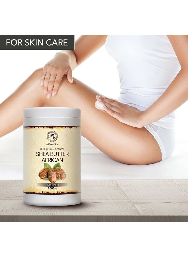 Aromatika - AROMATIKA Shea Butter 35 Oz - Unrefined & Cold Pressed - Africa - Ghana - 100% Pure & Natural Shea Butter Body Butter - Unrefined Raw - Intensive Care for The Face - Body - Hair - Image 1