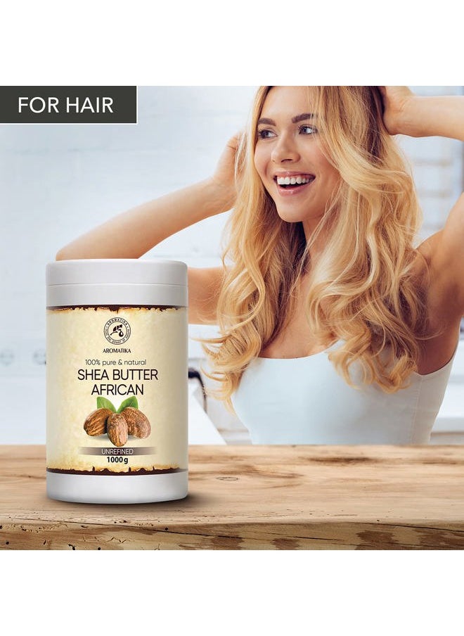 Aromatika - AROMATIKA Shea Butter 35 Oz - Unrefined & Cold Pressed - Africa - Ghana - 100% Pure & Natural Shea Butter Body Butter - Unrefined Raw - Intensive Care for The Face - Body - Hair - Image 1