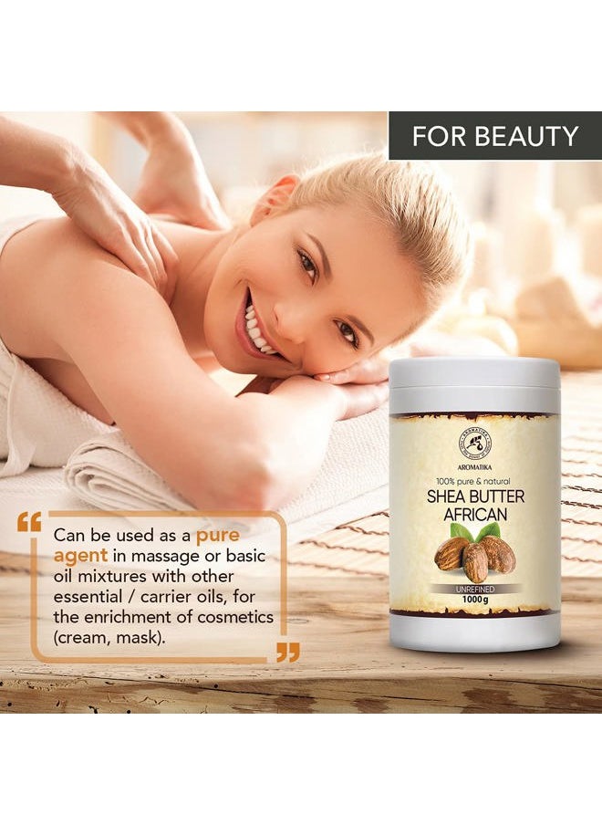Aromatika - AROMATIKA Shea Butter 35 Oz - Unrefined & Cold Pressed - Africa - Ghana - 100% Pure & Natural Shea Butter Body Butter - Unrefined Raw - Intensive Care for The Face - Body - Hair - Image 1