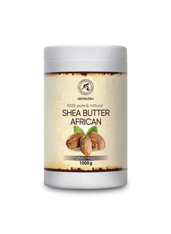 Aromatika - AROMATIKA Shea Butter 35 Oz - Unrefined & Cold Pressed - Africa - Ghana - 100% Pure & Natural Shea Butter Body Butter - Unrefined Raw - Intensive Care for The Face - Body - Hair - Image 1