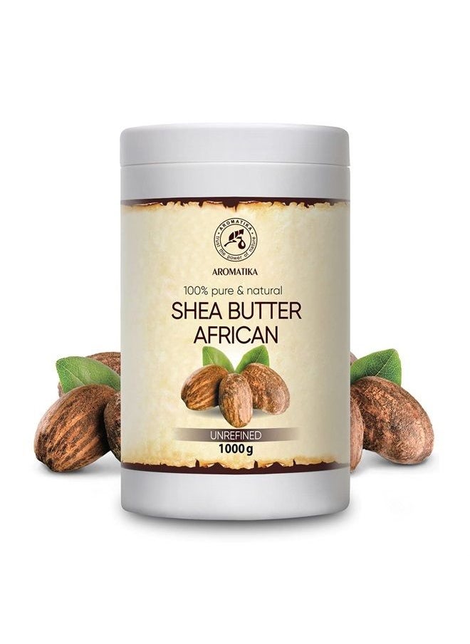 Aromatika - AROMATIKA Shea Butter 35 Oz - Unrefined & Cold Pressed - Africa - Ghana - 100% Pure & Natural Shea Butter Body Butter - Unrefined Raw - Intensive Care for The Face - Body - Hair - Image 1