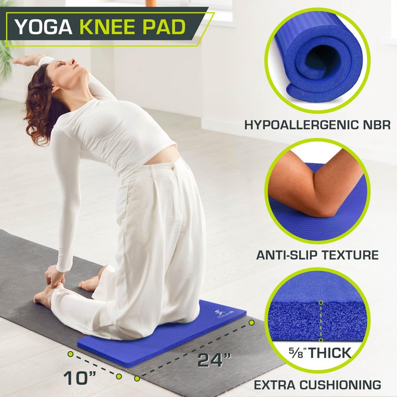 ProsourceFit Extra Thick Yoga Knee Pad and Elbow Cushion 15mm (5/8â€) Fits Standard Mats for Pain Free Joints in Yoga, Pilates, Floor Workouts - Image 2