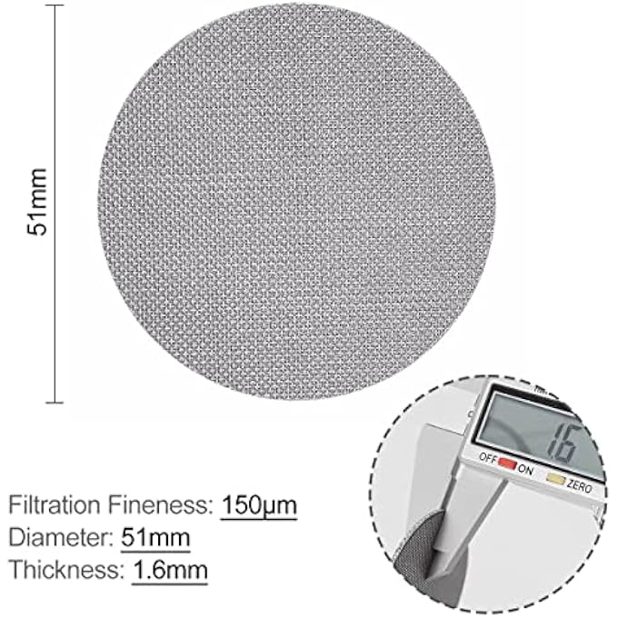 Proxima Direct Espresso Puck Screen 51 Mm Reusable 16Mm Thickness 150m Stainless Steel Barista Coffee Filter Mesh Plate Compatible With Delonghi Portafilter Basket - Image 3