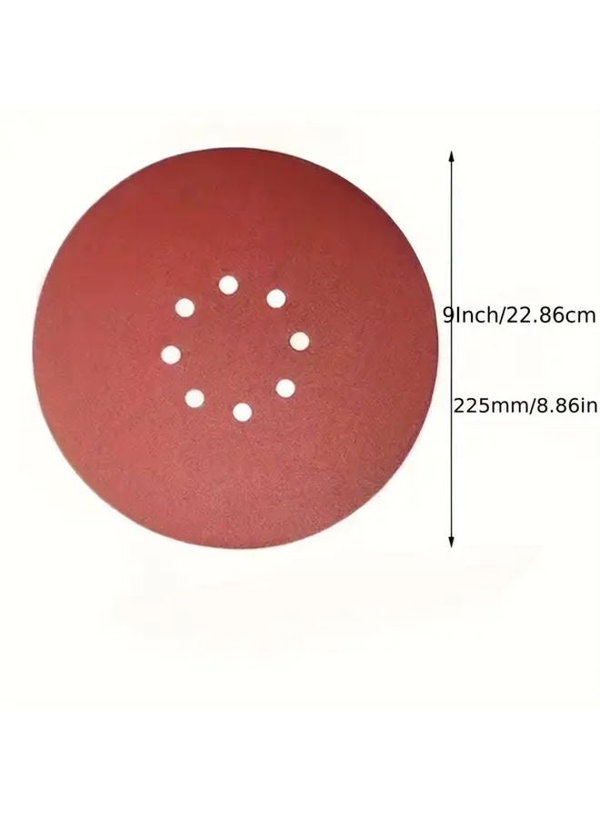 25 عبوة من الأقراص الكاشطة 80 حبيبة مقاس 9 بوصة مع لوح خطاف 8 فتحات للمساند المدارية - Image 3