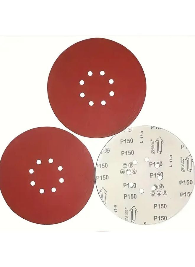 25 عبوة من الأقراص الكاشطة 80 حبيبة مقاس 9 بوصة مع لوح خطاف 8 فتحات للمساند المدارية - Image 2
