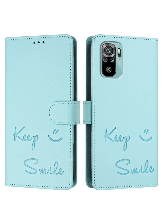 اس-توب جراب لهاتف Redmi Note 10 4G / Note 10S جراب هاتف جلدي بنقش ابتسامة بتقنية RFID - Image 3