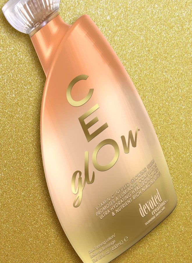 Devoted Creations CEglOw Dark Tanning Lotion - Vitamin C Infused Glowing Serum Promotes a Luminous Complexion Ultra-Hydrating Hyaluronic Acid & Nutrient Rich Niacinamide - 13.5 oz. - Image 4