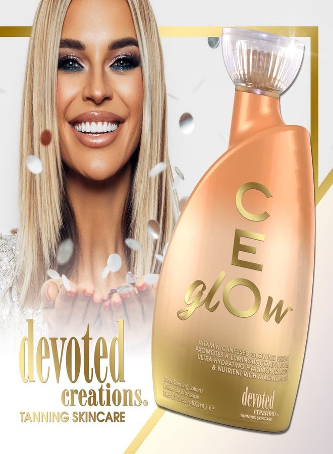 Devoted Creations CEglOw Dark Tanning Lotion - Vitamin C Infused Glowing Serum Promotes a Luminous Complexion Ultra-Hydrating Hyaluronic Acid & Nutrient Rich Niacinamide - 13.5 oz. - Image 3