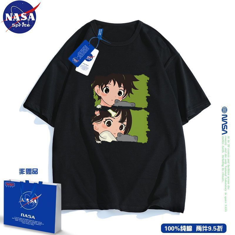 Nasa Joint Short-Sleeved T-Shirt For Men And Women In Niche Loose And Versatile Couple Youth Trendyy Half-Sleeved Top - Image 1