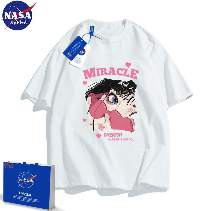 Nasa Joint Short-Sleeved T-Shirt For Men And Women In Niche Loose And Versatile Couple Youth Trendyy Half-Sleeved Top - Image 2