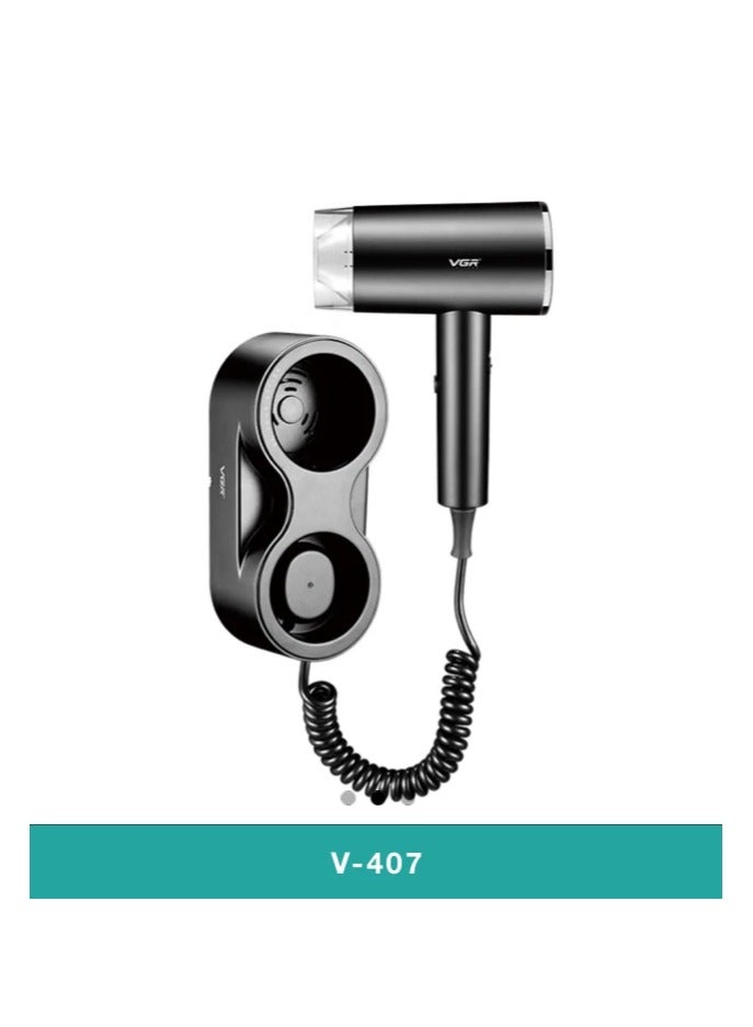 Hotel Hair Dryer with High Power Motor for Fast Drying, Portable Hair Styling Tool with 360 Degree Rotating Vents - Black - Image 4