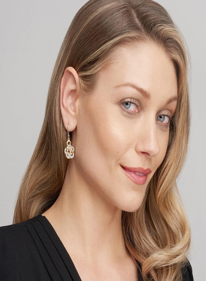 مورجان آند بايدج أقراط متدلية من مورغان آند بيج، مصنوعة من الفضة الإسترليني عيار 925 ومطلية بالذهب الأصفر عيار 18 قيراطًا، بتصميم عقدة سلتيك ثنائية اللون، هدية مجوهرات أنيقة ومضادة للحساسية. - Image 2