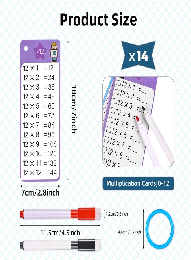 Prasacco Multiplication Flash Cards 0-12 Times Table Flash Cards Multiplication Chart with 2 Dry Erase Markers Math Flash Cards Multiplication Workbook for 1st to 3rd Grade Multiplication Game - Image 2