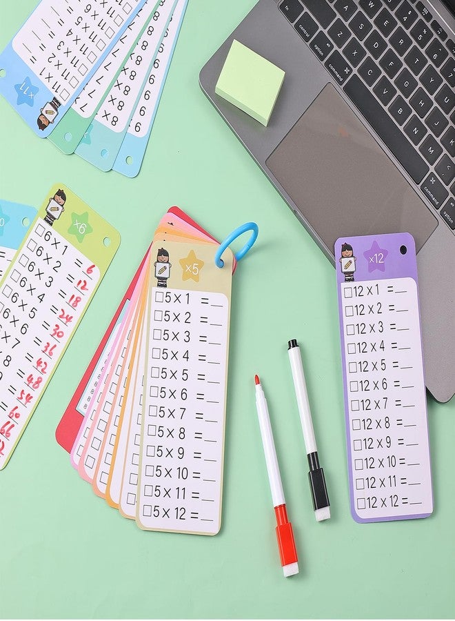 Prasacco Multiplication Flash Cards 0-12 Times Table Flash Cards Multiplication Chart with 2 Dry Erase Markers Math Flash Cards Multiplication Workbook for 1st to 3rd Grade Multiplication Game - Image 5
