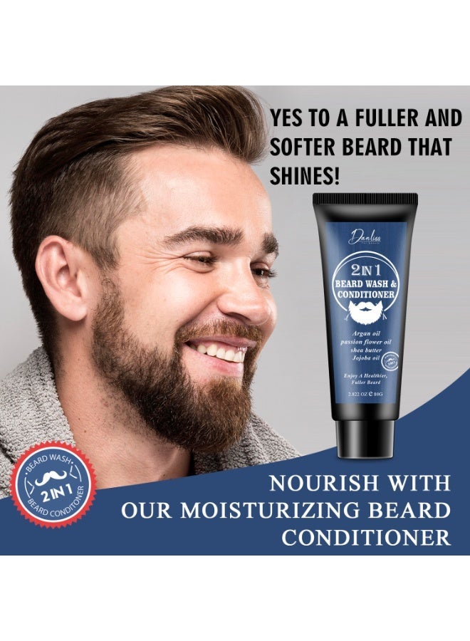 danliss Natural Gentle Men's Beard And Hair 2 In 1 Conditioner Moisturizes Hair 80G - Image 5