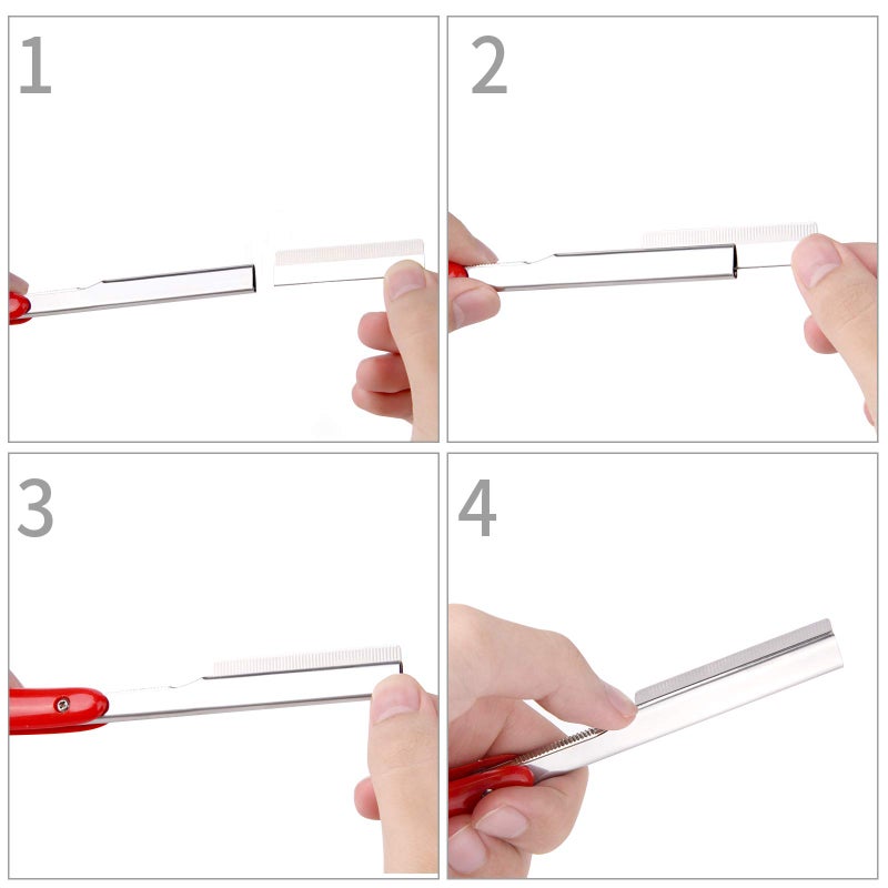Lamoutor 100Pcs Single Edge Razor Blade Steel Industrial Razor Blades Disposable Straight Razor Blades for Men and Women - Image 3