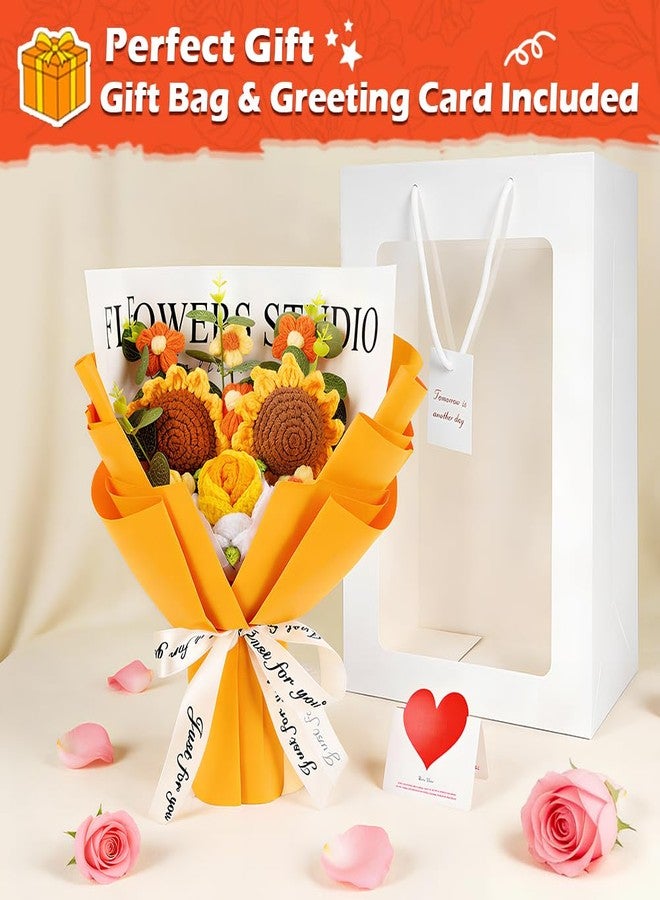 Tenn Well Crochet Flower Bouquet for Mom, Crochet Knitted Sunflower Gift Artificial Flowers for Mother’s Day, Birthday, Graduation, Anniversary and Home Decor - Image 4