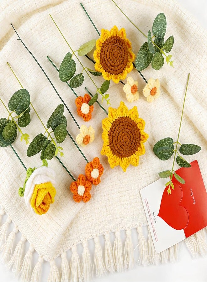 Tenn Well Crochet Flower Bouquet for Mom, Crochet Knitted Sunflower Gift Artificial Flowers for Mother’s Day, Birthday, Graduation, Anniversary and Home Decor - Image 3