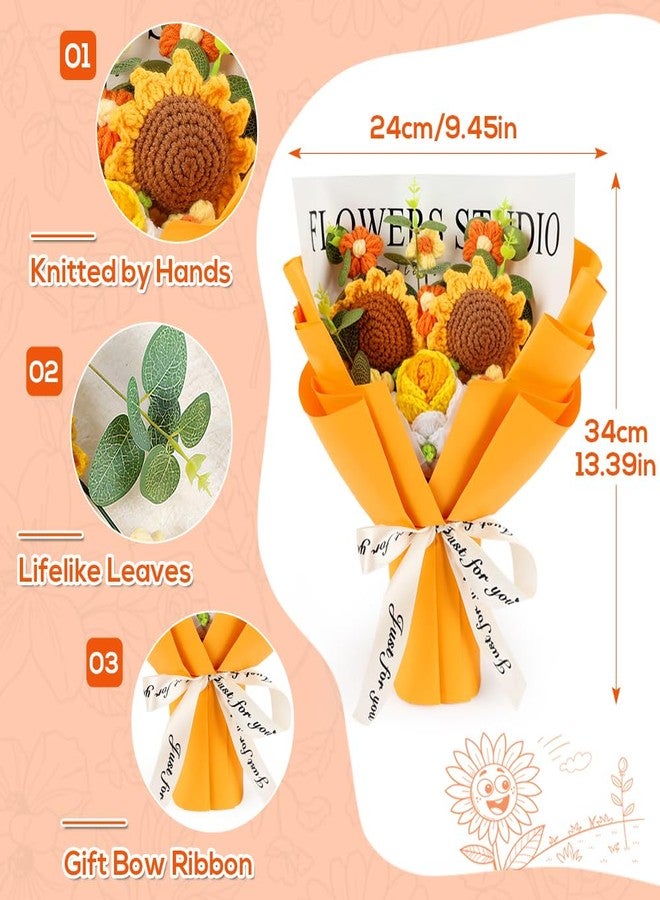 Tenn Well Crochet Flower Bouquet for Mom, Crochet Knitted Sunflower Gift Artificial Flowers for Mother’s Day, Birthday, Graduation, Anniversary and Home Decor - Image 2