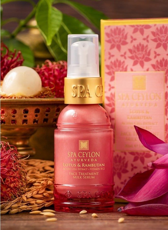 SPA CEYLON Lotus & Rambutan Face Treatment Milk Serum | Skin Repair Serum for Sensitive Skin | Renewing Skin Serum | 30ml - Image 3