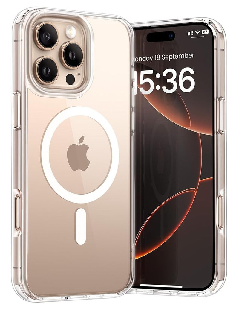 Generic - Magnetic for iPhone 16 Pro Max Case Clear, Upgraded [Full Camera Protection] [Compatible with Magsafe] Non-Yellowing Protective Shockproof Bumper - Clear - Image 1