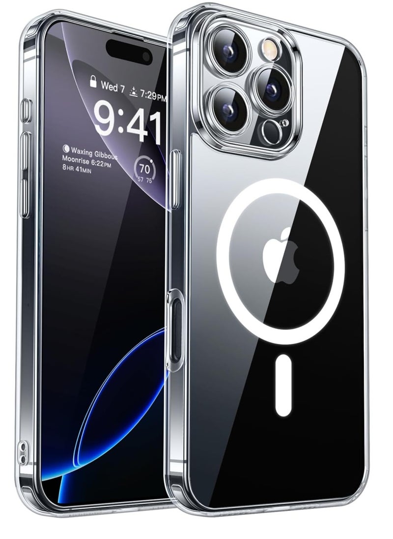 Generic - Magnetic for iPhone 16 Pro Max Case Clear, Upgraded [Full Camera Protection] [Compatible with Magsafe] Non-Yellowing Protective Shockproof Bumper - Clear - Image 1