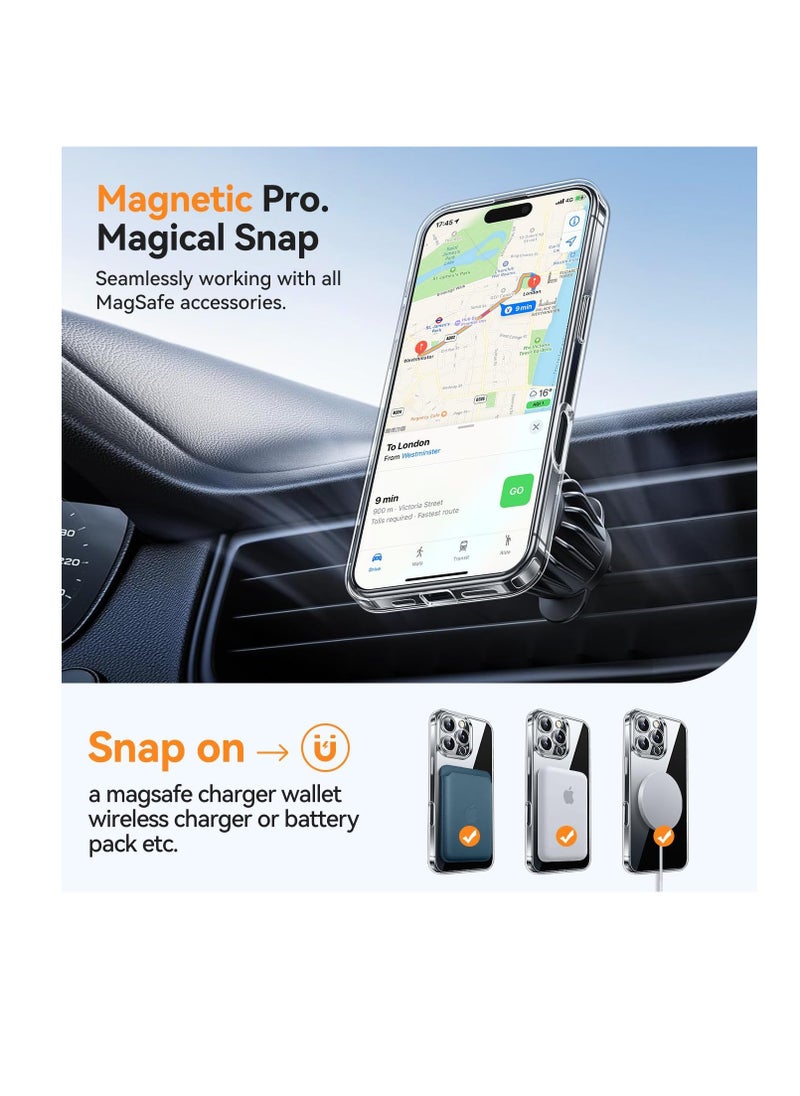 Generic - Magnetic for iPhone 16 Pro Max Case Clear, Upgraded [Full Camera Protection] [Compatible with Magsafe] Non-Yellowing Protective Shockproof Bumper - Clear - Image 1