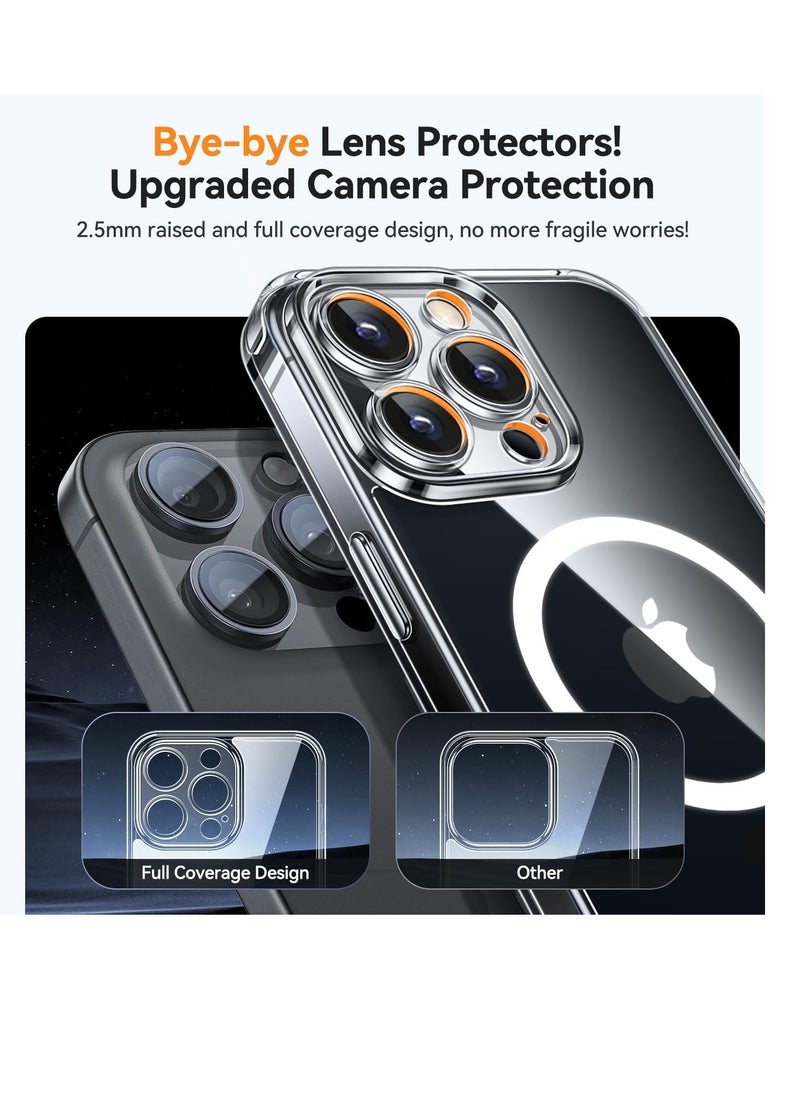 Generic - Magnetic for iPhone 16 Pro Max Case Clear, Upgraded [Full Camera Protection] [Compatible with Magsafe] Non-Yellowing Protective Shockproof Bumper - Clear - Image 1