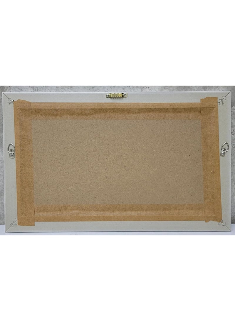 ديكور هيلز لوحة فنية جدارية مطبوعة عليها آية من القرآن الكريم، لوحة فنية جدارية بالخط العربي لآية الكرسي، هدية منزلية إسلامية للمسلمين، ديكور جداري بالخط العربي لغرفة المعيشة أو غرفة النوم أو غرفة الطعام أو المكتب، مقاس 28×47 سم، مؤطرة - Image 3