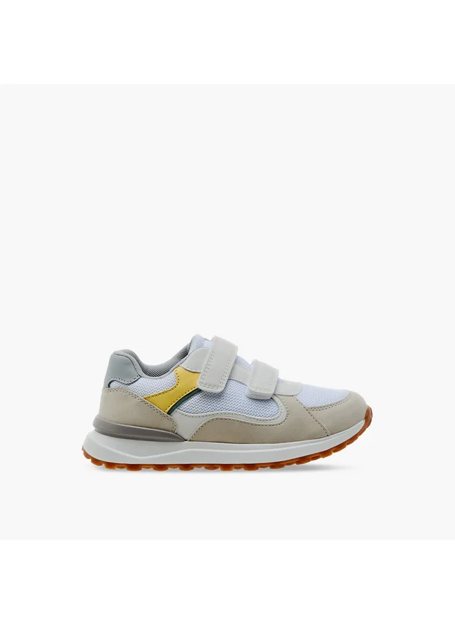 JUNIORS Boys Panelled Sneakers with Hook and Loop Closure